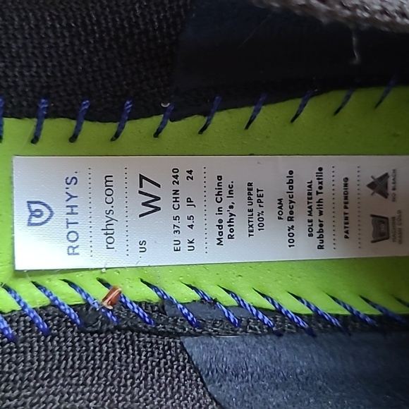 EUC Rothy's The Flat Women's sz 7 Black Round Toe Knit Ballet Shoes - Picture 11 of 11